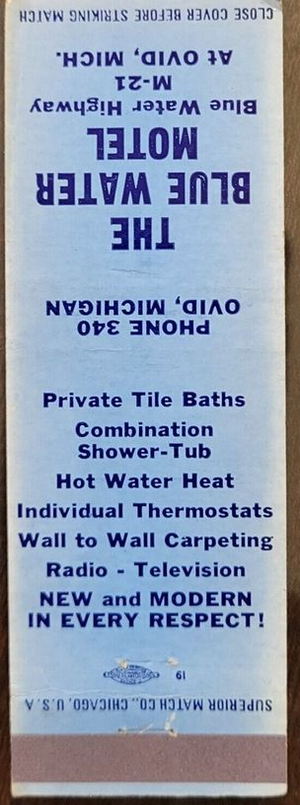 Blue Water Motel - Matchbook (newer photo)